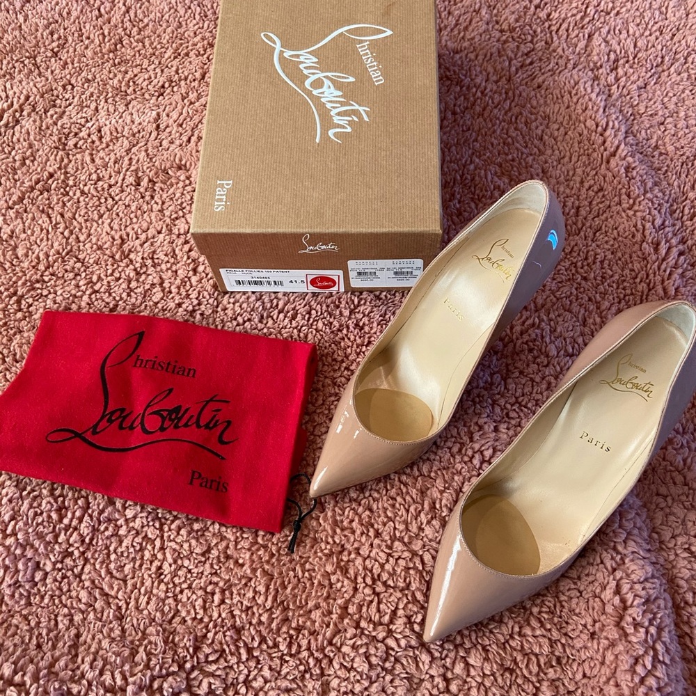 Pigalle Follies 100 Patent Nude heels